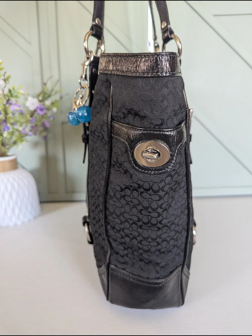 Vintage Coach Signature Gallery Jacquard Tote Bag